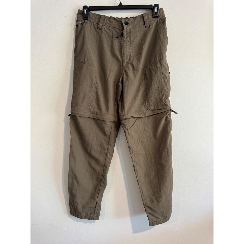 Reel Legends Convertible Cargo Hiking Pants Mens Medium Brown Zip Off Fishing‎